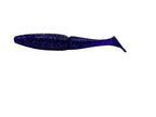 Blue glittery fishing lure on a gray background